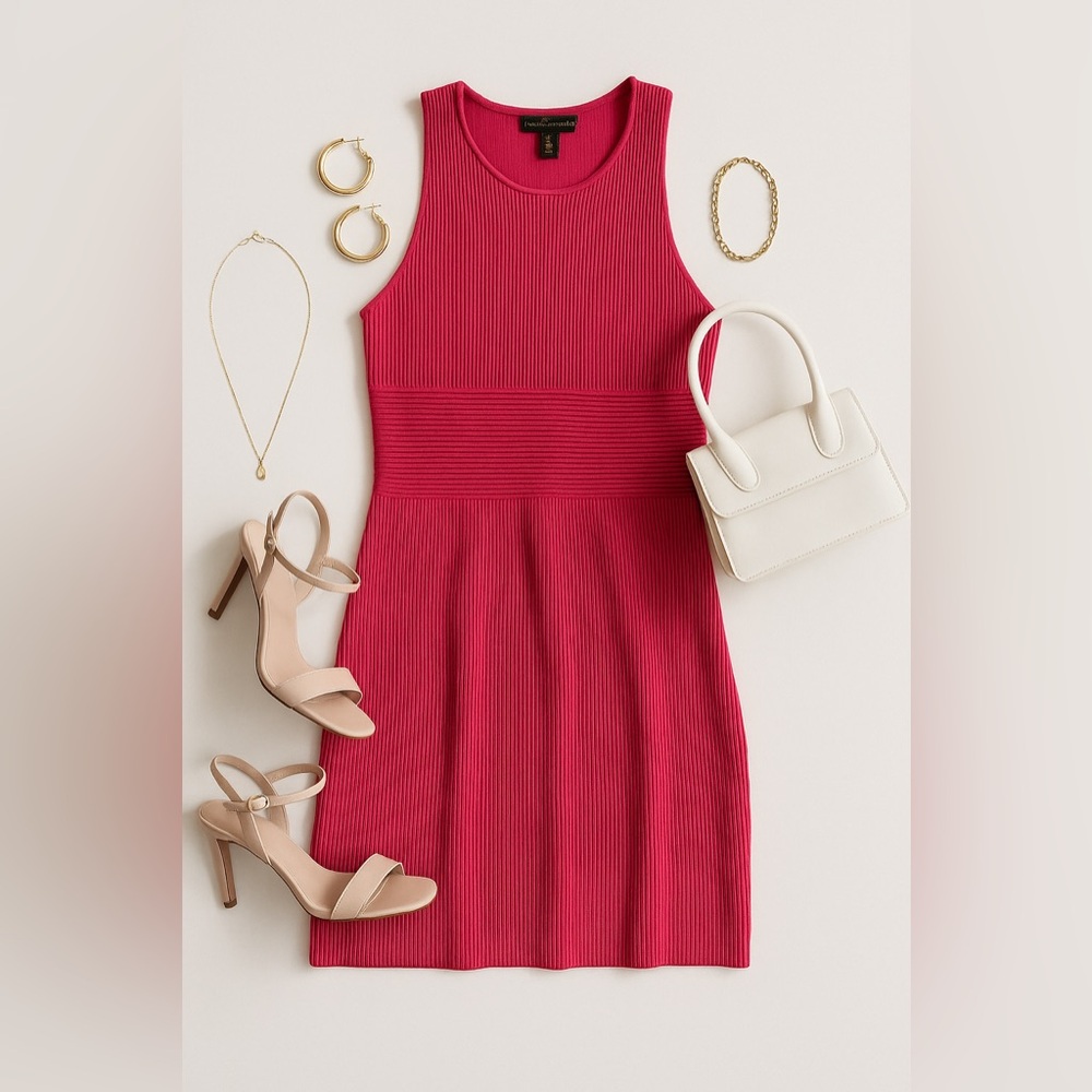 House of Harlow 1960 Vibrant Pink Midi Dress